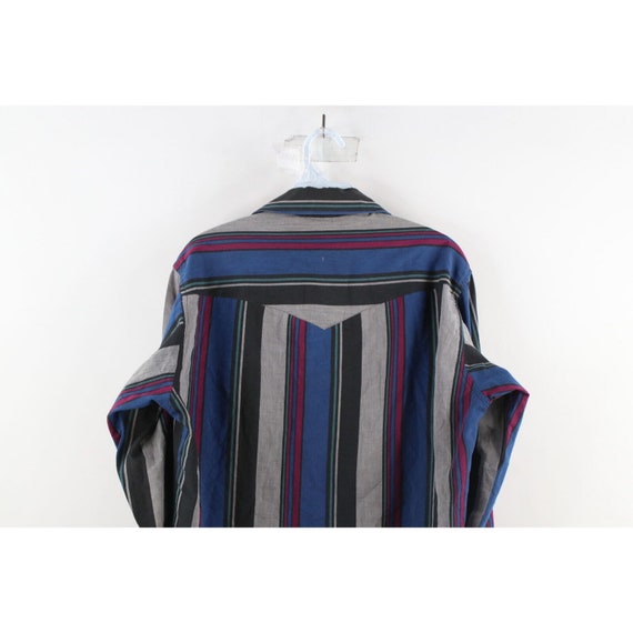 90s Streetwear Mens 15 32/33 Striped Color Block … - image 10