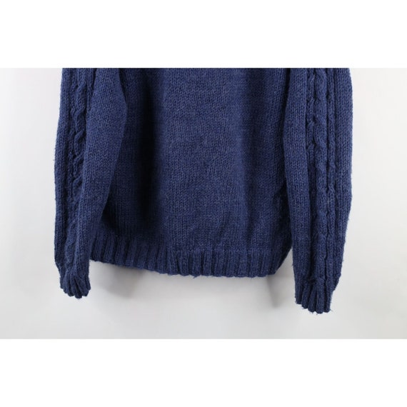 60s 70s Streetwear Womens XL Blank Soft Cable Kni… - image 3