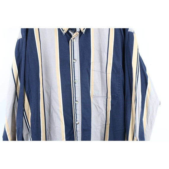 90s Streetwear Mens 2XL Faded Striped Color Block… - image 3