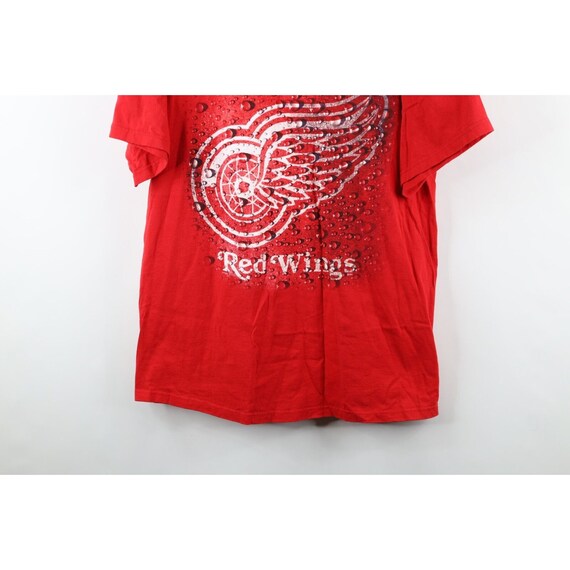 90s Mens Large Faded Spell Out Detroit Red Wings … - image 3