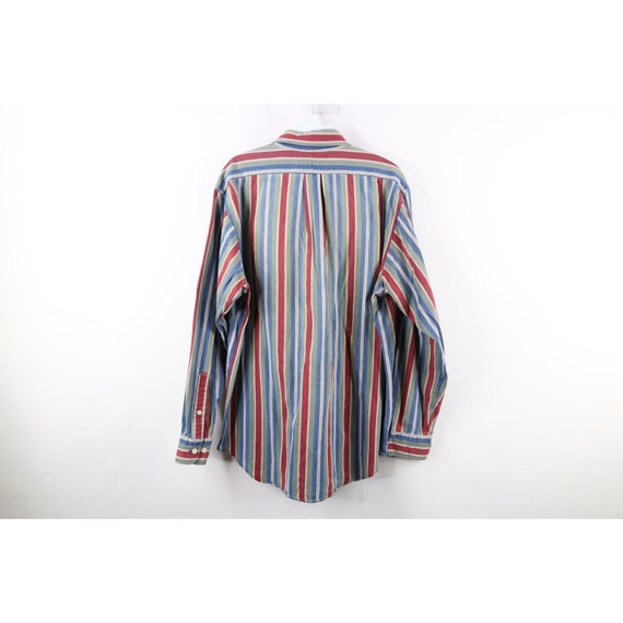 90s Streetwear Mens Large Distressed Rainbow Stri… - image 10