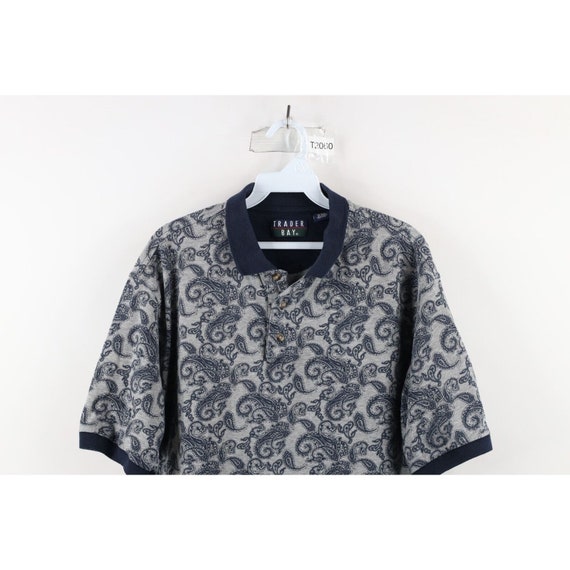 90s Streetwear Mens Large Faded Paisley All Over … - image 2
