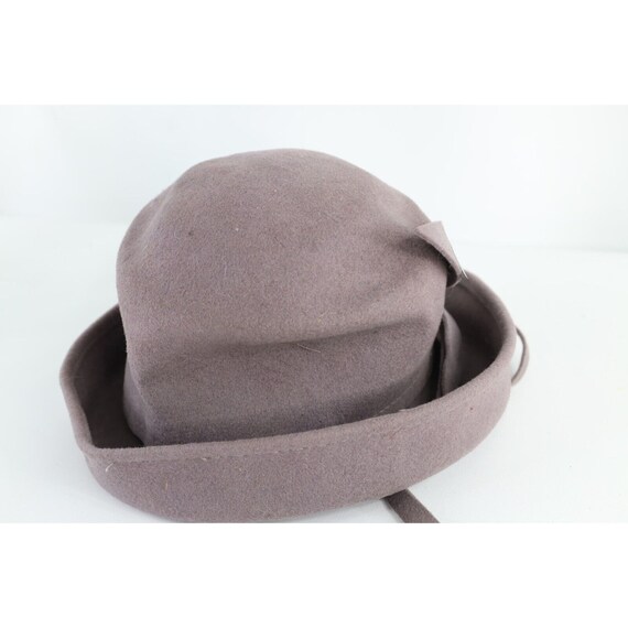 40s 50s Rockabilly Felt Wool Geometric Tilt Hat C… - image 7