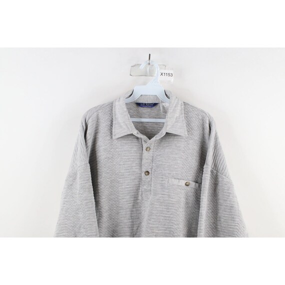 90s Streetwear Mens XL Faded Textured Collared Pu… - image 2