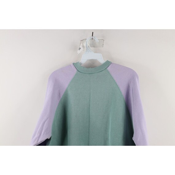 90s Streetwear Womens Large Blank Pastel Color Bl… - image 10