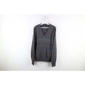 70s Streetwear Mens Medium Rainbow Striped Wool Blend Knit Sweater USA, Vintage Rainbow Striped Knit Sweater, 1970s Grandpa Sweater, 1970s
