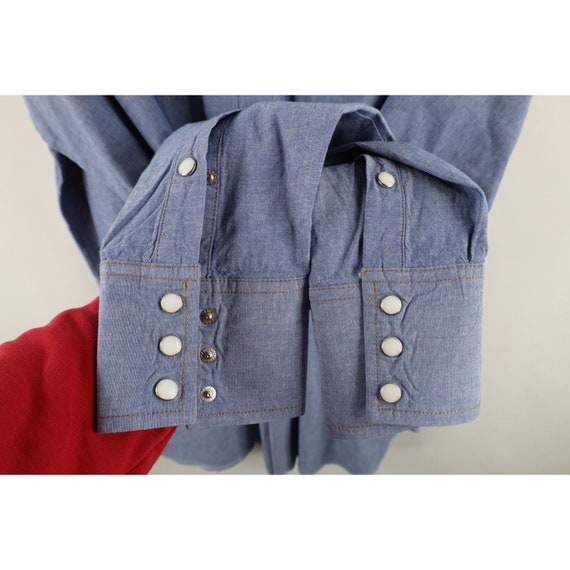 90s Wrangler Mens Large Tall Spell Out Chambray W… - image 5