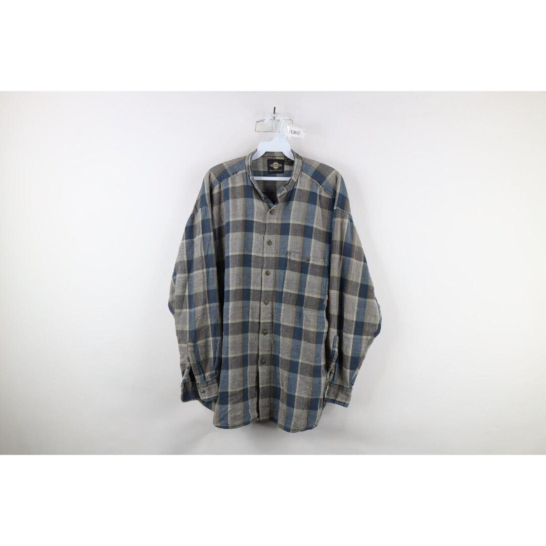 90'S BRITCHES Check Pattern Open Collar Wool Box Shirt Men's L Size Vintage /eaa511416