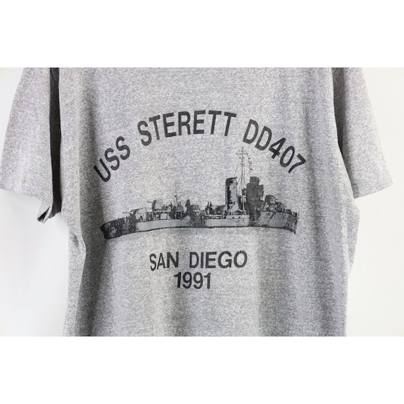 90s Champion Mens Medium USS Sterett DD407 War Sh… - image 4