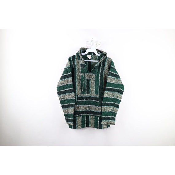 90s Streetwear Womens Large Distressed Striped Kn… - image 1