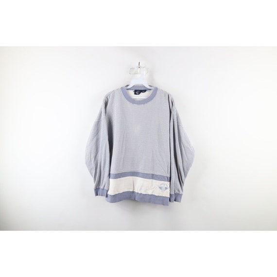 90s Streetwear Womens L Striped Color Block Baggy… - image 1