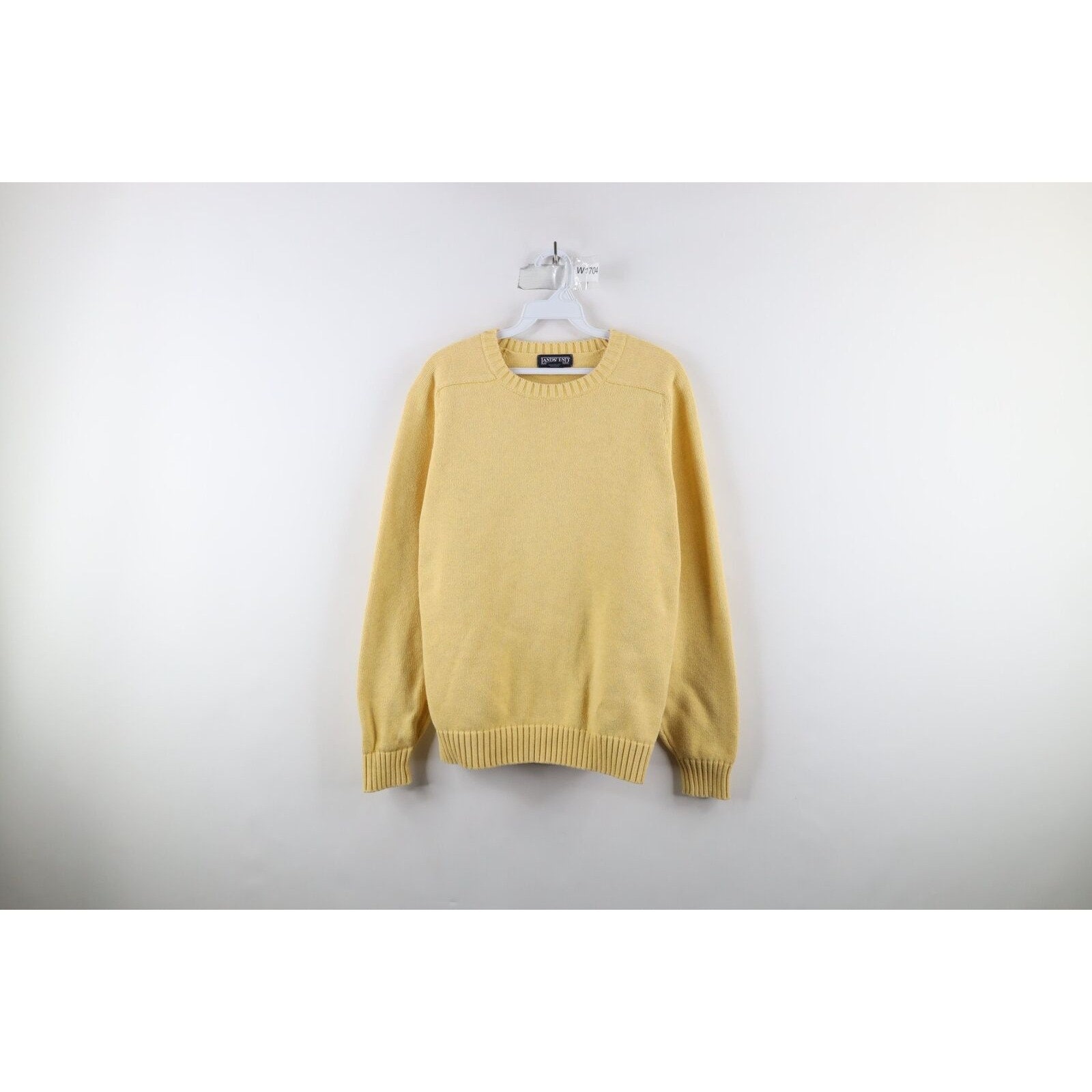 Vintage 90s Lands End Mens XL Faded Blank Cotton Knit