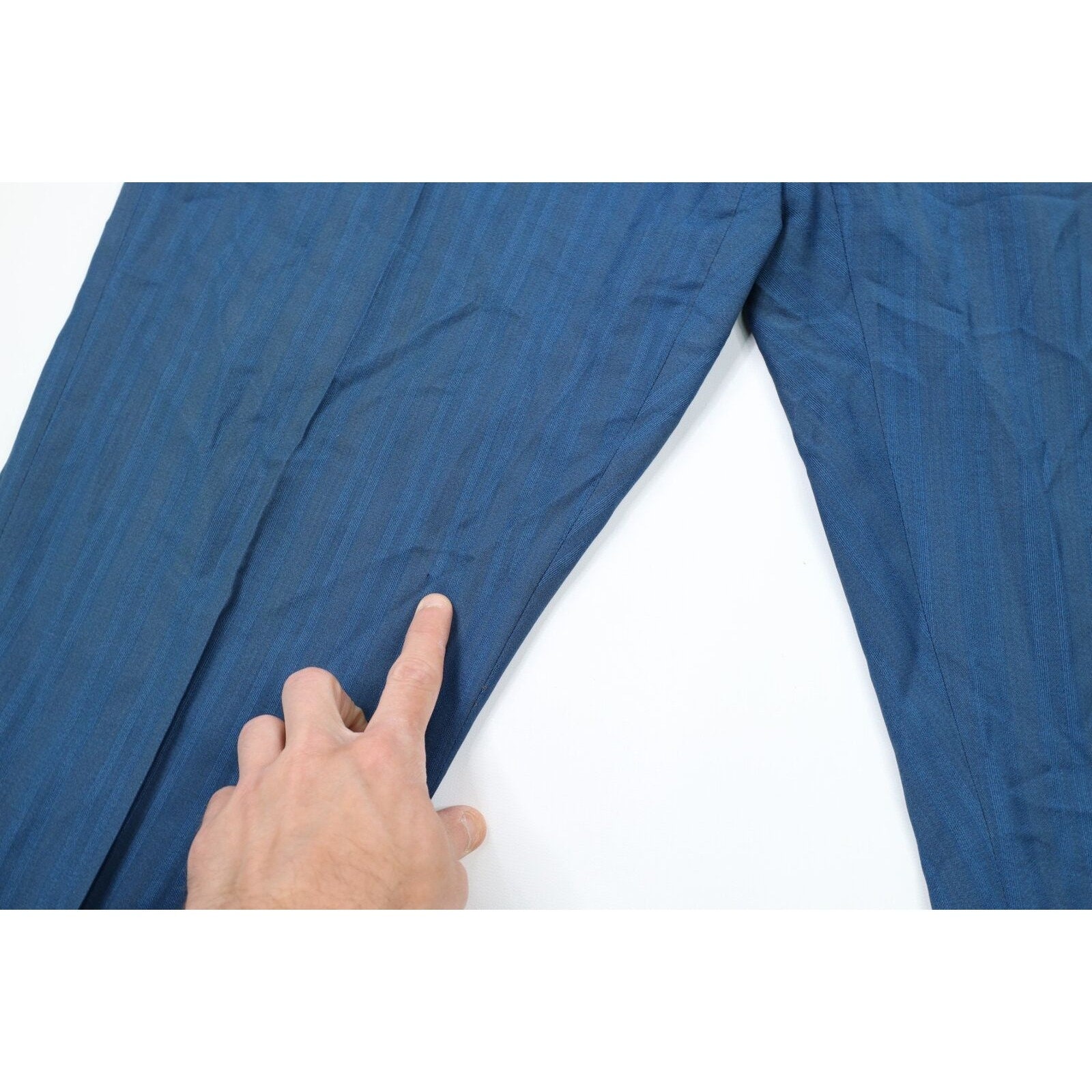 Vtg 70s Streetwear Mens 42x28 Distressed Knit Bell Bottoms