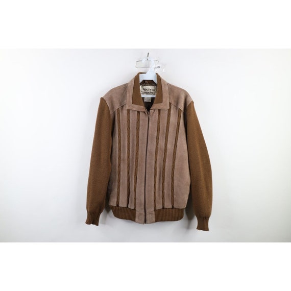70s Streetwear Mens Medium Suede Leather Cable Knit Sweater Jacket Swacket Vintage Leather Sweater Jacket 1970s Swacket 70s Knit Jacket Etsy Ireland