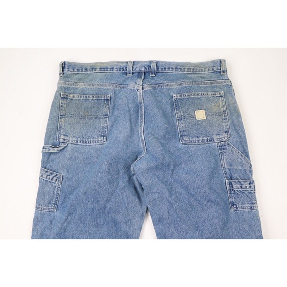 90s Streetwear Mens 44x32 Thrashed Wide Leg Baggy… - image 10