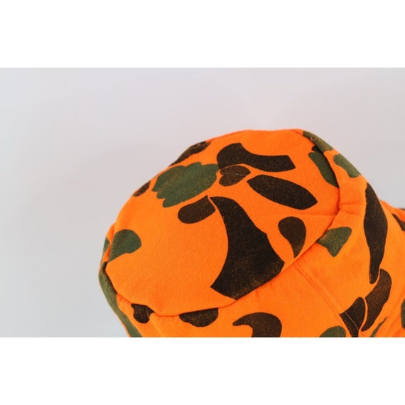 90s Streetwear Blaze Orange Camouflage Boonie Buc… - image 5