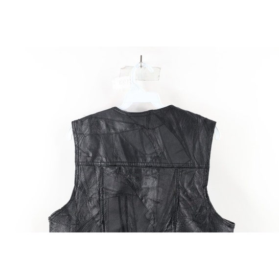 90s Streetwear Mens Medium Distressed Leather Mot… - image 10