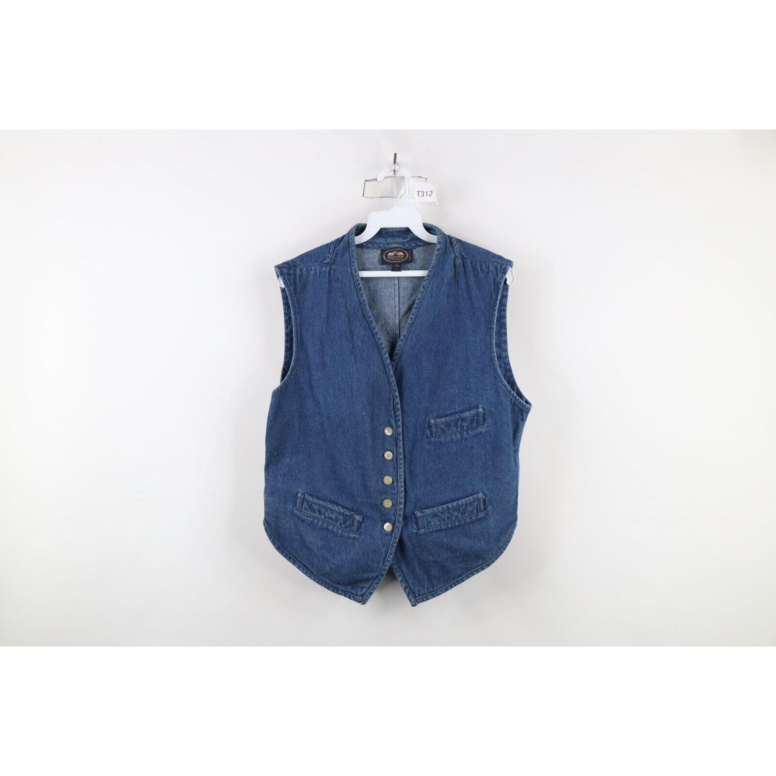 Western Vest QIGUANDZ Womens Oversized Denim Vest Vintage