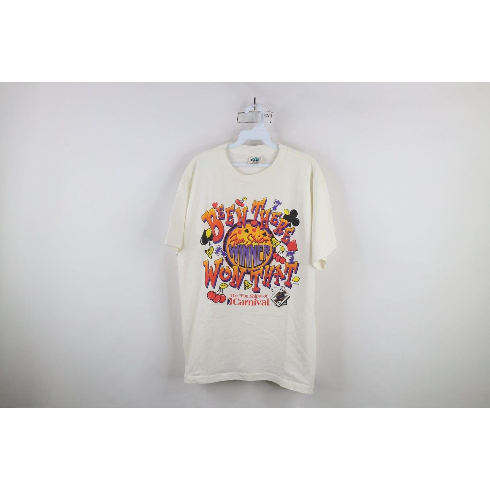 90s Streetwear Womens Large Carnival Cruise Fun Ship Gambling T-Shirt, Vintage Carnival Cruise T-Shirt, 1990s Gambling T-Shirt, Cruise Shirt