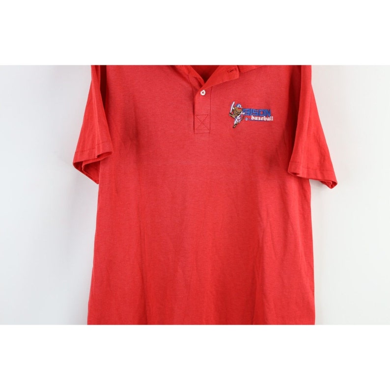 90s Minor League Baseball Mens L Faded Buffalo Bisons Collared Polo Shirt, Minor League Baseball Polo Shirt, Mens Buffalo Bisons Polo Shirt image 3