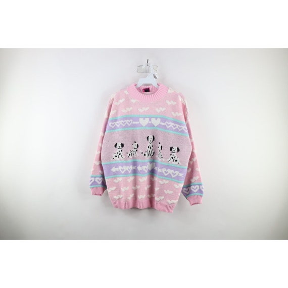 90s Womens XL Fairy Kei Kawaii Heart Dalmatian Do… - image 1