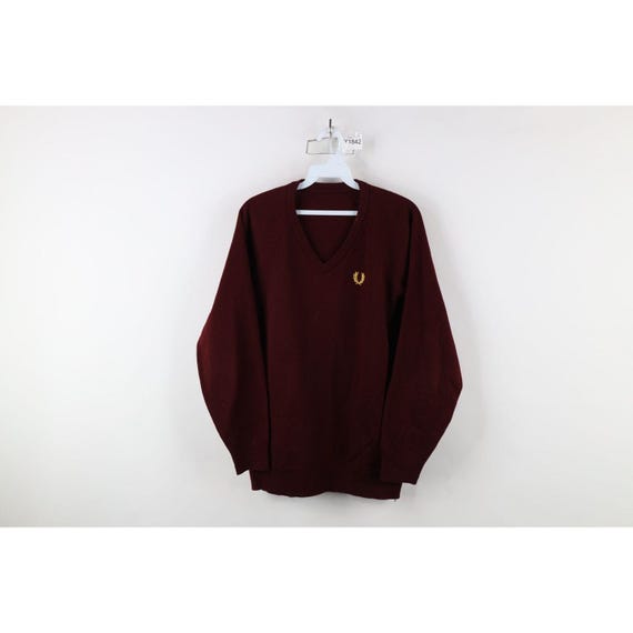 Fred perry burgundy v neck jumper new arrivals