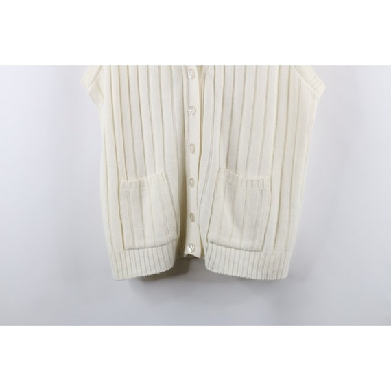 50s 60s Streetwear Womens 42 Blank Ribbed Knit Ca… - image 3