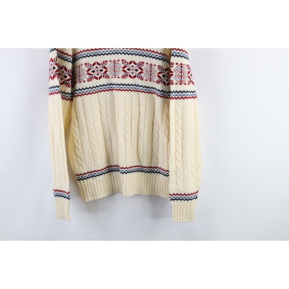 70s Streetwear Womens XL Nordic Fair Isle Cable K… - image 3