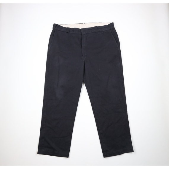 90s Dickies Mens 42x30 Spell Out Wide Leg Work Mechanic