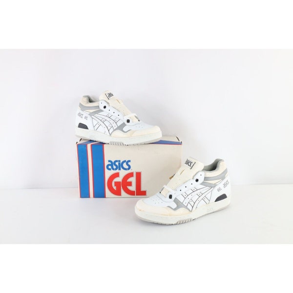 NOS Vintage 90s Asics Mens 9.5 Spell Out Echelon Sneakers Shoes White Gray AS IS, Vintage Mens Asics Shoes, 1990s Asics Shoes, Mens Sneakers