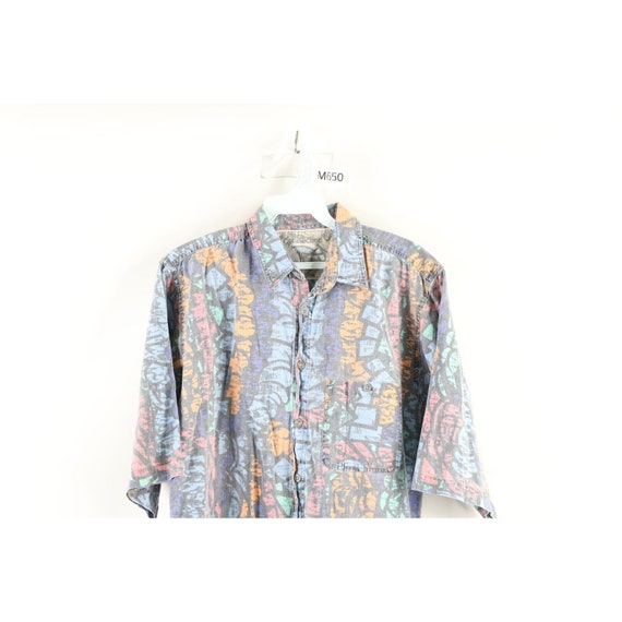 90s Streetwear Mens Medium Faded Abstract Rainbow… - image 2