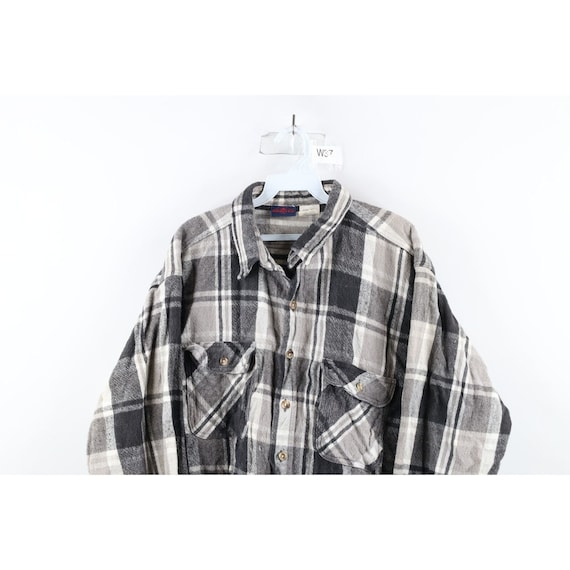 90s Streetwear Mens 2XL Faded Heavyweight Flannel… - image 2