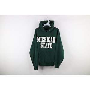 90s Mens Small Distressed Michigan State University Hoodie Sweatshirt, Vintage Michigan State Spartans Hoodie, 90s MSU Hoodie Sweatshirt