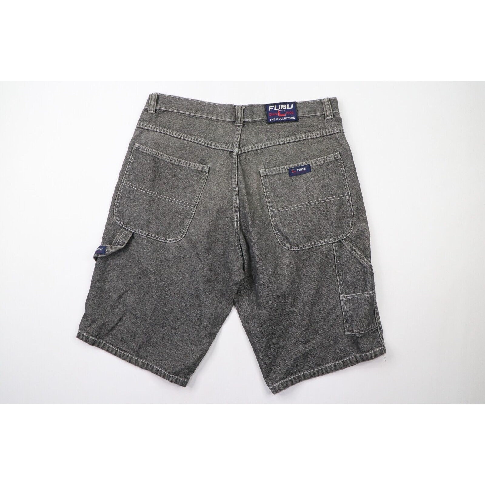 FUBU 90s バギーショーツ 90s Fubu Mens 42 Distressed Spell Out Baggy Hip Hop Denim