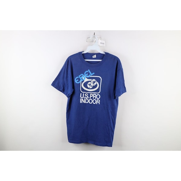 80s Mens XL Distressed Ebel US Pro Indoor Ultimate Tennis T-Shirt USA, Vintage Indoor Tennis T-Shirt, 1980s Tennis T-Shirt, Vintage T-Shirt