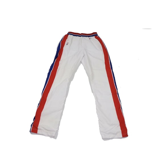 90s Champion 36 NBA Authentic Detroit Pistons on Court Pants White 92/93,  Vintage Detroit Pistons Gamer Pants, 1990s Mens Basketball Pants 