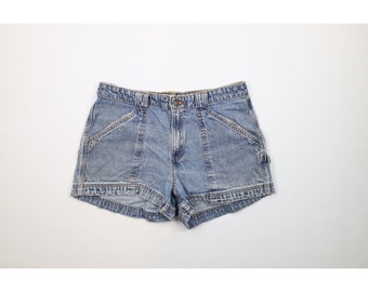 Anni '90 Levis Womens Taglia 11 Distressed Denim Jean Shorts Jorts Blu Cotone, Vintage Levis Denim Jean Shorts, Levis Jorts degli anni '90, Womens Levis