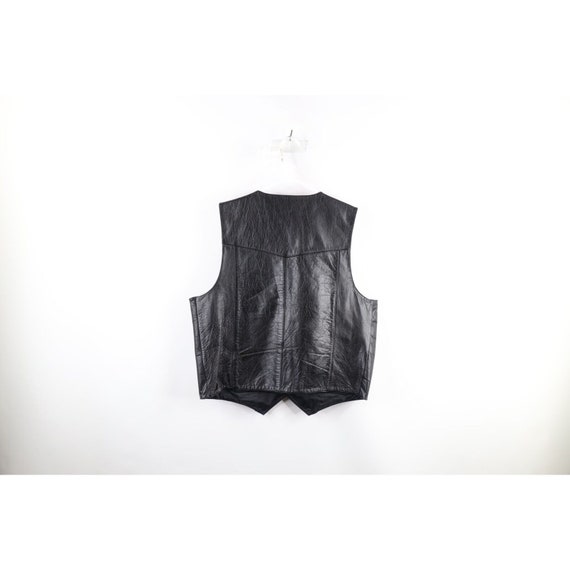 90s Streetwear Mens 46 Distressed Blank Leather M… - image 7