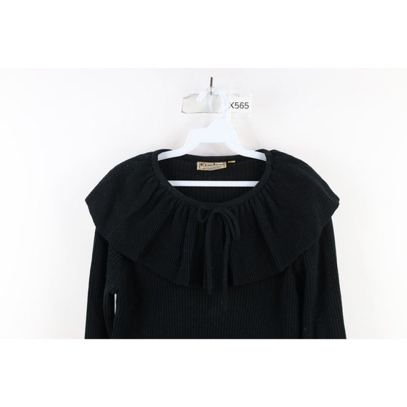 70s Streetwear Womens Large Ruffled Ribbed Knit L… - image 2