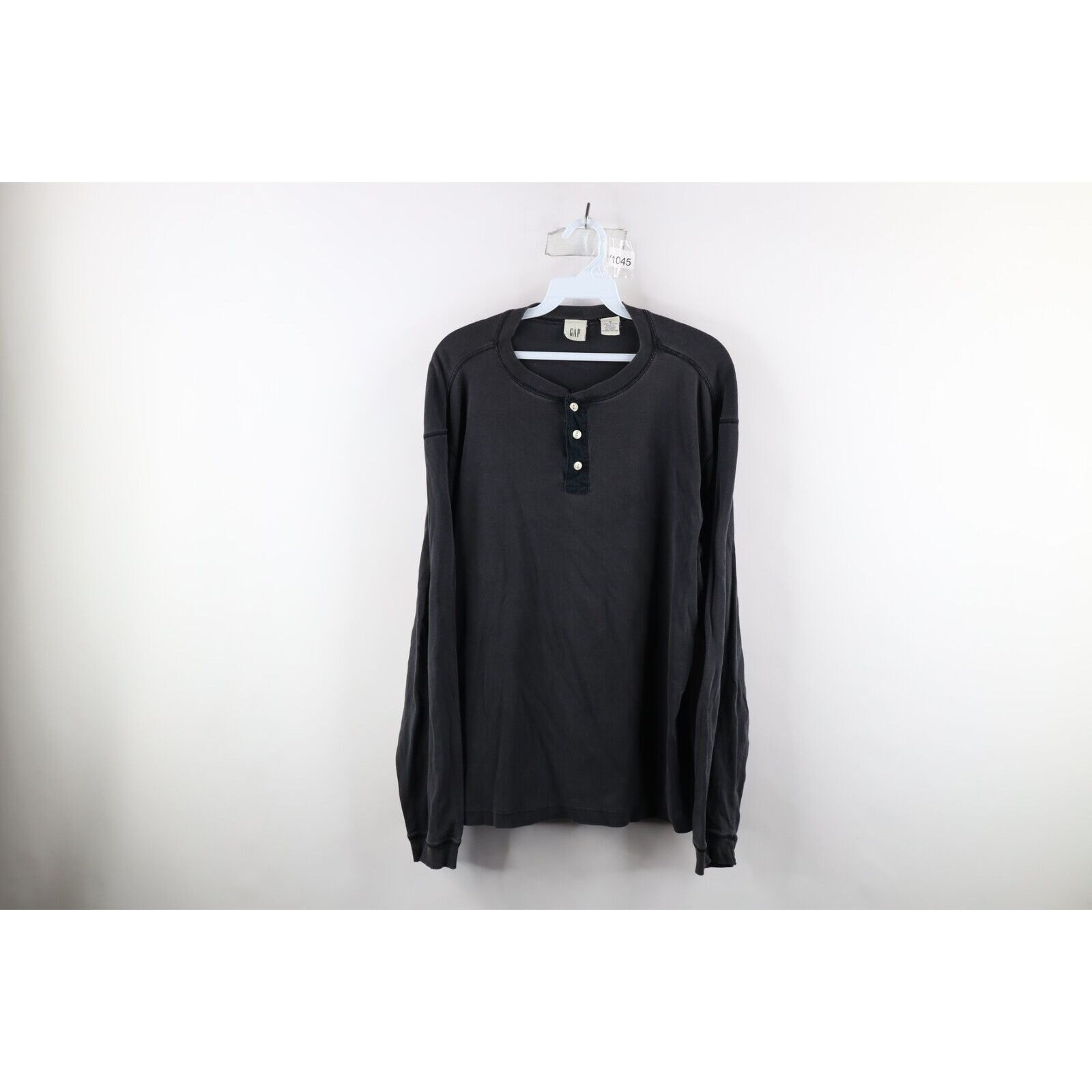 OLD GAP Navy Henley Long Tee Y2K