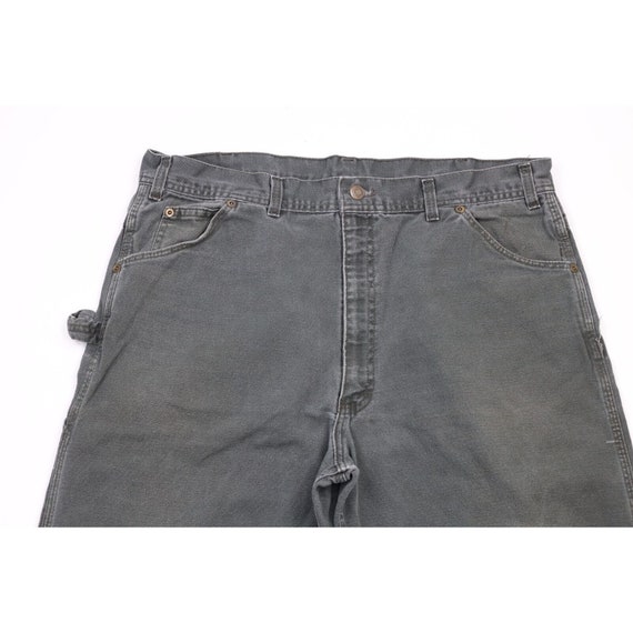 90s Streetwear Mens 38x30 Faded Wide Leg Canvas C… - image 2