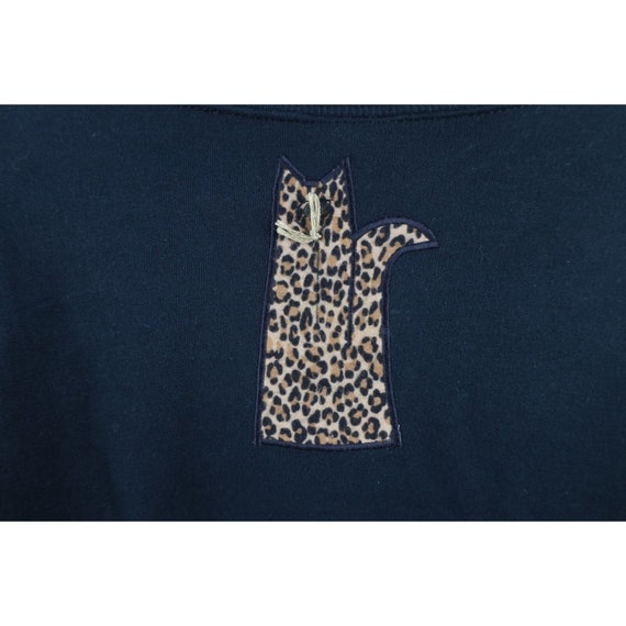 90s Streetwear Womens XL Abstract Cat Kitten Open… - image 8