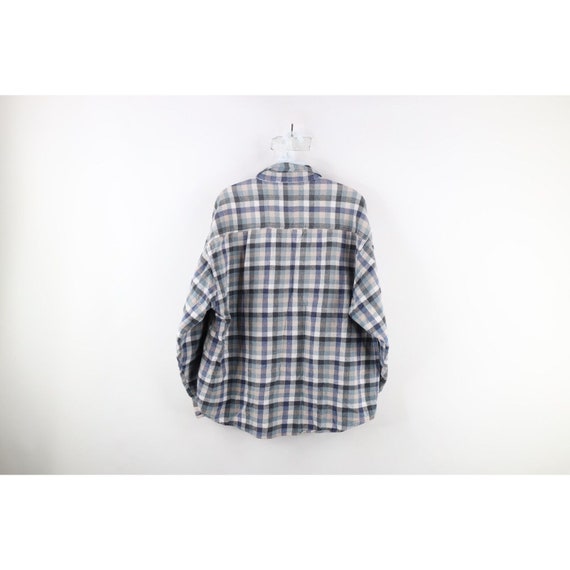 90s Streetwear Mens XL Faded Collared Flannel But… - image 7