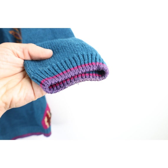90s Streetwear Womens Medium Hand Knit Nature Fal… - image 10