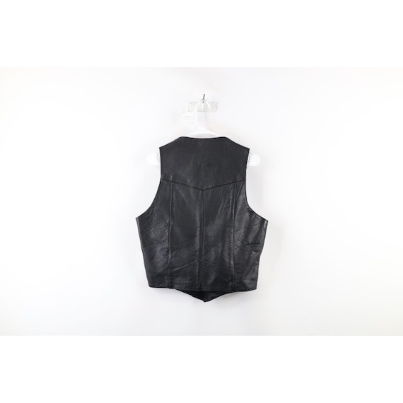 90s Streetwear Mens Medium Distressed Leather Mot… - image 10