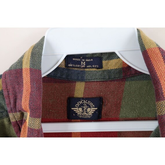 90s Streetwear Mens Medium Faded Rainbow Plaid Fl… - image 8