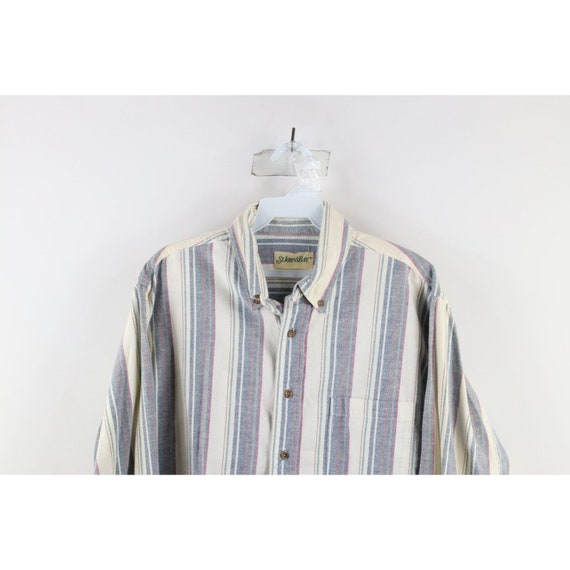 90s Streetwear Mens XL Distressed Rainbow Striped… - image 2