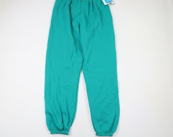 NOS Vintage 90s Streetwear Mujeres XL Pantalones de chándal en blanco Joggers Pantalones Teal Green USA, Vintage Blank Sweatpants Joggers, 1990s Womens Joggers