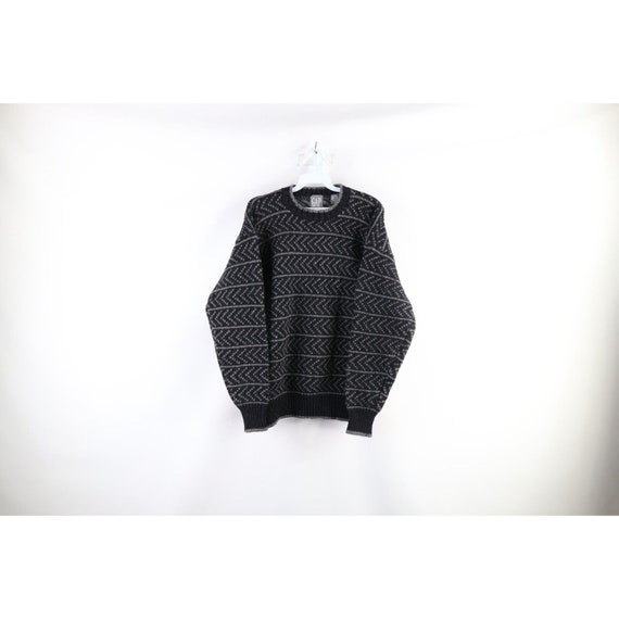 90s Gap Mens Medium Striped Heavyweight Wool Knit… - image 1