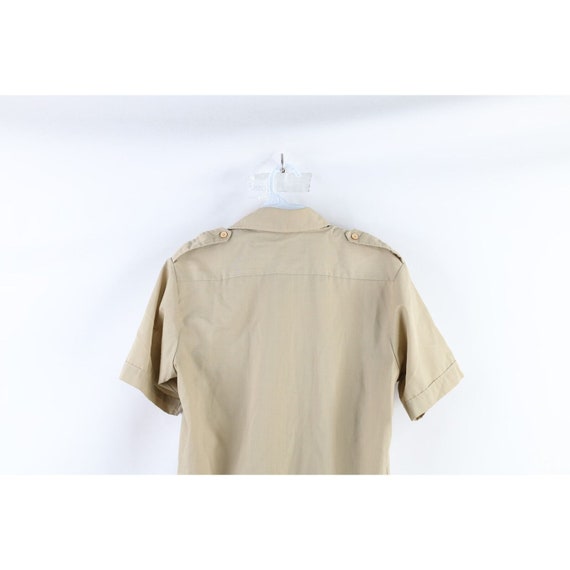 70s Streetwear Mens Medium Short Sleeve Safari Bu… - image 7